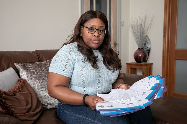 Demands: Tamara Reynolds was told she owed £2,387 after fraudsters took four O2 mobile contracts, including two iPhone 13 phones bearing her name and address