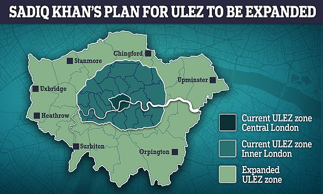 Sadiq Khan is pushing ahead with plans to expand the ULEZ despite strong opposition from Tory MPs.  The August 29 border goes around all 33 London boroughs