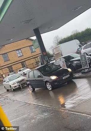 Video shows the woman driving her silver Toyota, at speed, into the back of the parked black Ford at the Applegreen petrol station in Duleek, Co. Meath