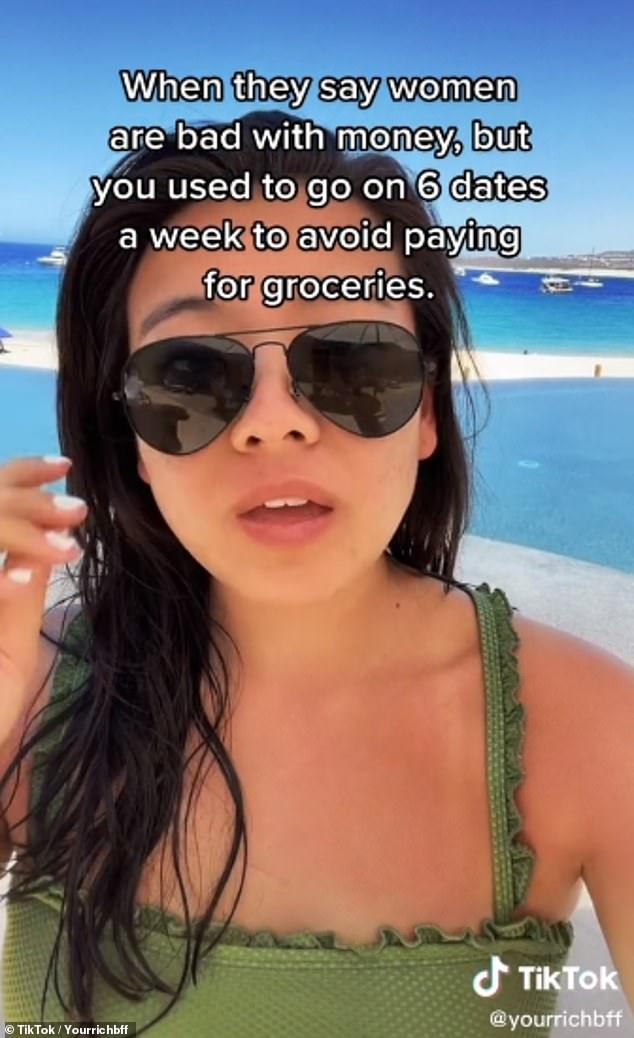 A woman who sparked a fierce debate after revealing she spent two years going on six dates every week just so she wouldn't have to buy groceries has defended her actions.