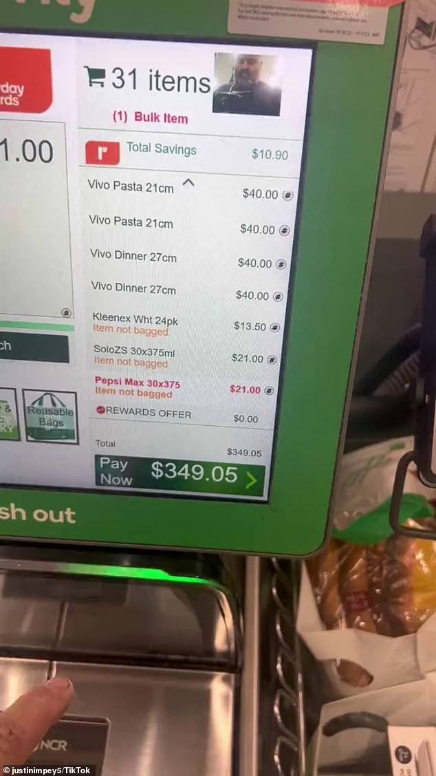 Woolworths shopper's grocery bill was originally just under $350