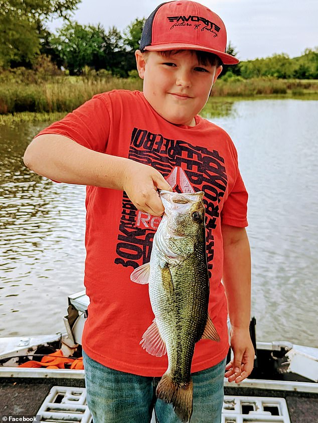 Hunter Bishop (pictured) was attacked by the animals on Saturday, Aug. 26, in Rutherford County as he rode his bicycle to a friend's house, mother Amber Barnes said