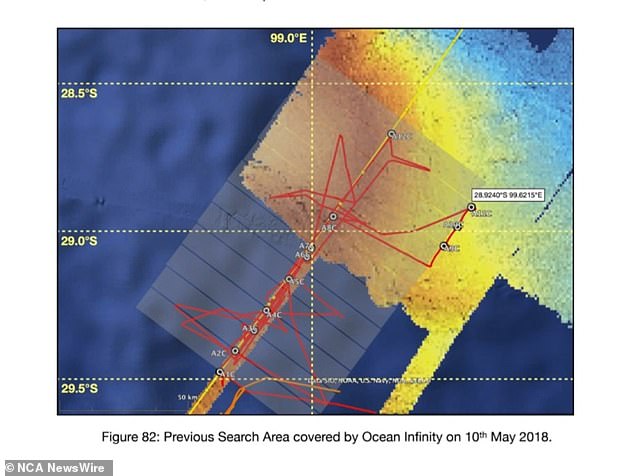 Previous search area covered by Ocean Infinity in 2018. Image: Supplied