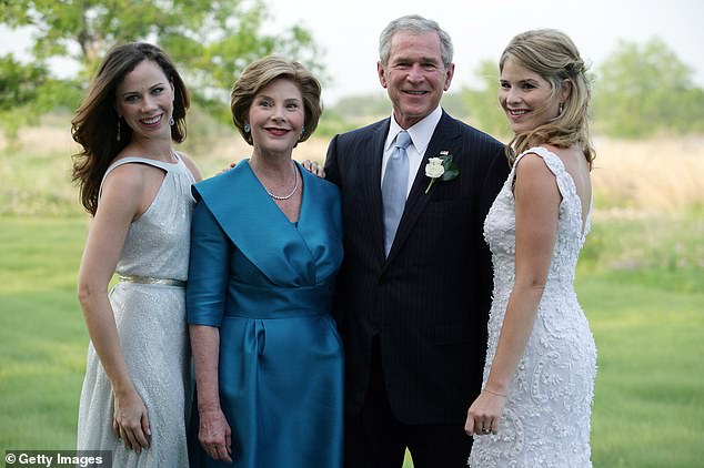 Laura invited her twin daughters Bush Hager and Barbara on the wild Grand Canyon trip while former President George W. Bush stayed home