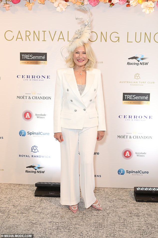 Kerri-Anne Kennerly, 69, (pictured) looked like an angelic beauty in the all-white ensemble she donned for the occasion