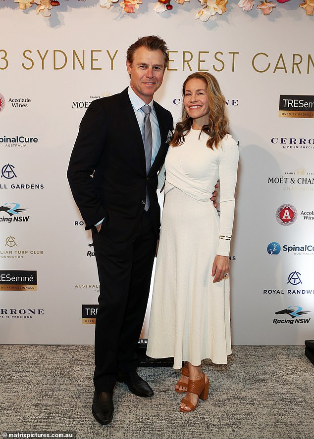 Elsewhere, Rodger Corser, 50, (left) appeared with his wife Renae Berry (right)