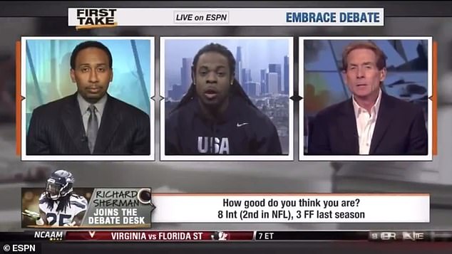 Richard Sherman got out on Skip Bayless at a show in 2013, causing them even more trouble