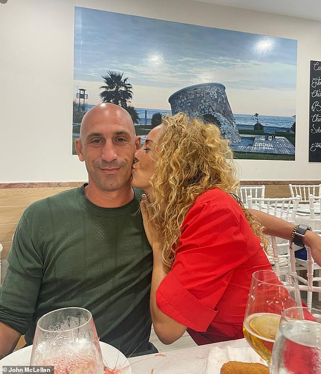 Rubiales in a restaurant.  A family member said: 'The only thing he was guilty of is excessive euphoria, nothing else, there was no assault and for Jenni and everyone else to say he assaulted her is ridiculous, it couldn't be further from the truth'