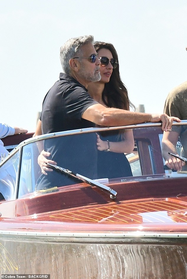 Venice: The human rights lawyer, 45, and the Hollywood actor, 62, have arrived in Venice for the annual film festival hit by the Writers Guild of America strike