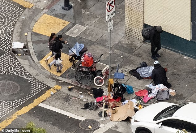 The dirt and squalor at the intersection of Jones and Eddy Streets in San Francisco's Tenderloin District