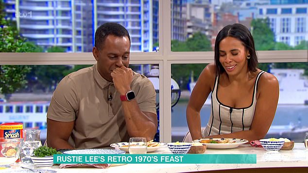 Cooking: The TV chef, 74, joined presenters Rochelle and Andi to whip up some spam pancakes, but things didn't go according to plan