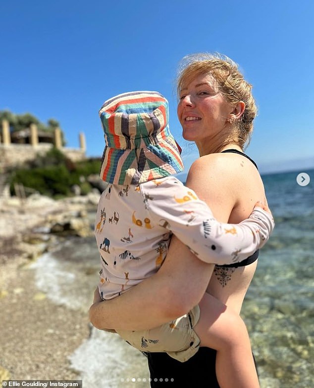 Loving mother: Ellie pictured with her two-year-old son Arthur