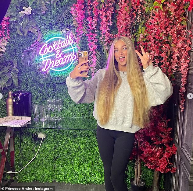 New look: The 16-year-old daughter of Katie Price and Peter Andre revealed she's straightened her naturally curly locks in favor of a sleek new look