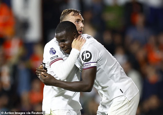 Jarrod Bowen (left) and Kurt Zouma (right) were the goalscorers for the Hammers