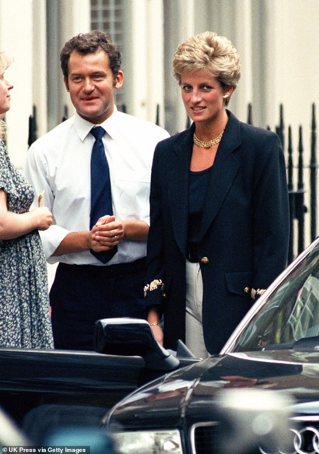 Paul Burrell (pictured left), a former butler to Princess Diana, says the late princess is the 'missing piece in the equation' that could finally bring Prince William and Prince Harry back together (pictured: Princess Diana and Paul Burrell in London, in 1994)