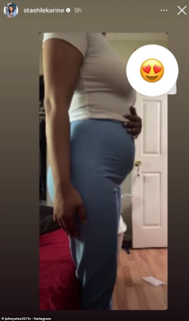 She also shared a photo of herself rocking what appeared to be a baby bump, which seemed to hint that they are expecting their third child together.