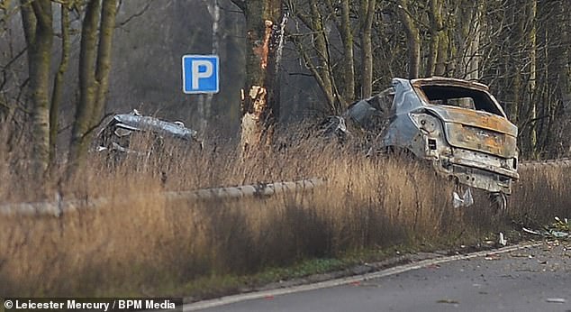 The site of the wreckage of Mr Ijazuddin's car on the A46 in February last year