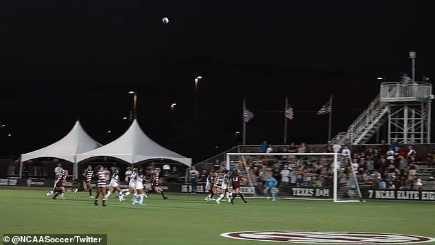 The goalkeeper sent the ball towards the penalty area, but he beat everyone and went inside