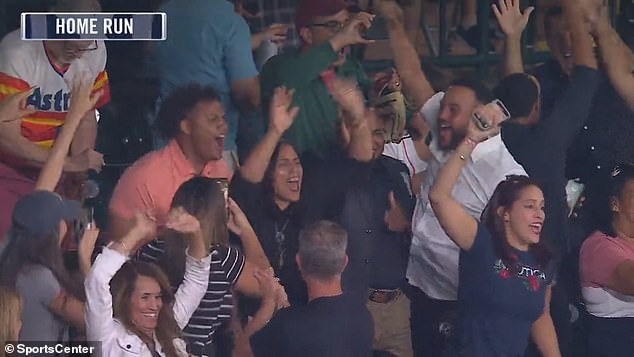 Domingez's family was caught on camera celebrating his fantastic first MLB at-bat