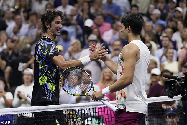 The US Open second-round match between Carlos Alcaraz (left) and Lloyd Harris (right) was cut short for Spectrum viewers as Disney shut down its channels