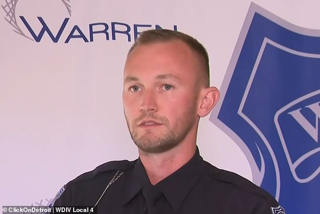 The officer, known only as Officer Fraser, was on duty in Warren, Michigan, on Tuesday when he saw a speeding blue Camaro pass his patrol car.