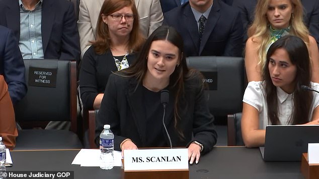 Scanlan, whose college swimming career is over, testified in defense of women's sport