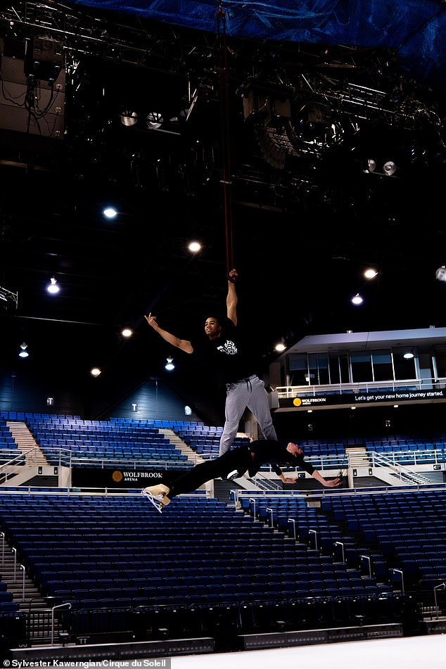 With 25 nationalities and 18 language groups, the rehearsal can take place in English, Spanish or French.  'We all speak circus,' Tannion laughed