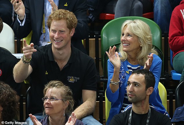 In September 2014, Jill flew to London to attend the first Invictus Games, and her obvious bond with Harry prompted Joe to joke that he was 'a little concerned'.