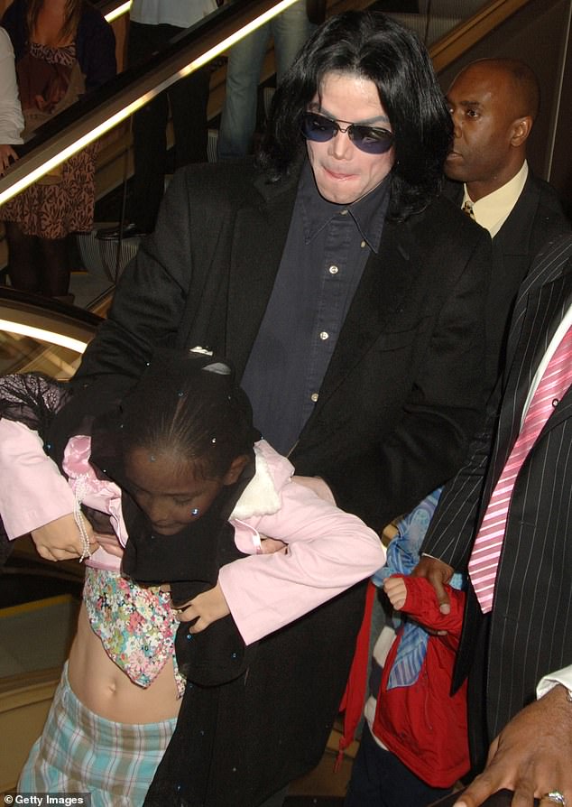 Throwback: Paris and her father are pictured in Harrods in 2005, four years before he died aged 50 after taking propofol as a sleep aid