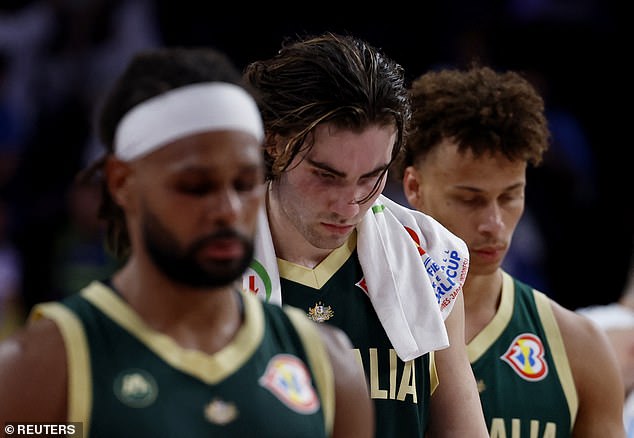 Josh Giddey (center) was a big addition to the Boomers team that was hailed as the best of all time, but that didn't stop the Aussies from falling in the group stage of the World Cup