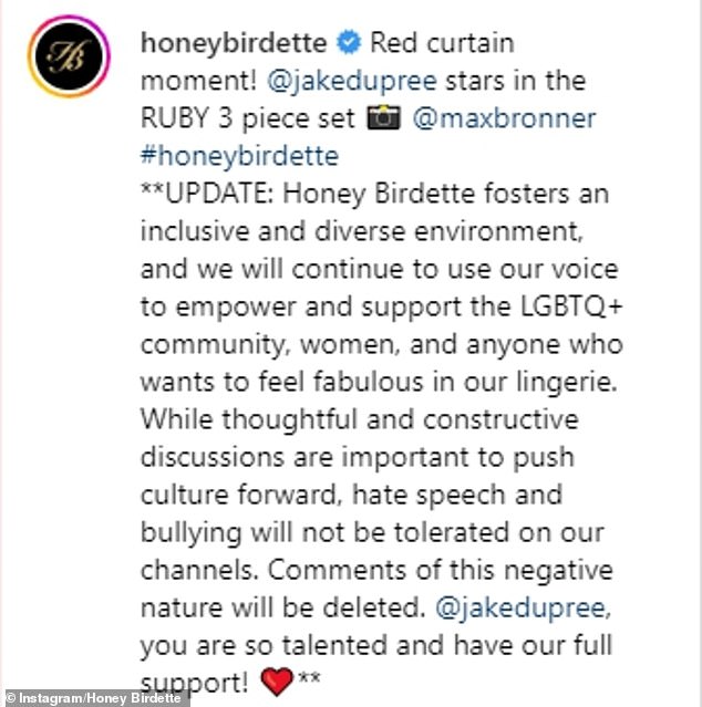 Honey Birdette said the reaction to using Los Angeles-based burlesque dancer Dupree was 