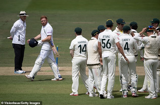 Bairstow, left in the picture, was nasty when he was handed out during the Lord's Ashes Test match and Lord's members were just as upset