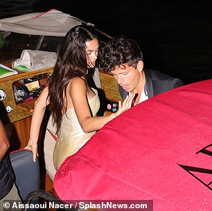 Water Taxi: Stunningly, the couple took a boat ride to travel to their destination