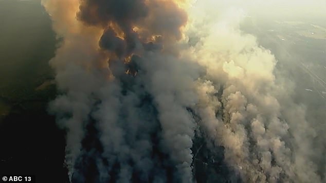 Images from the air show how big the forest fire has become in such a short time