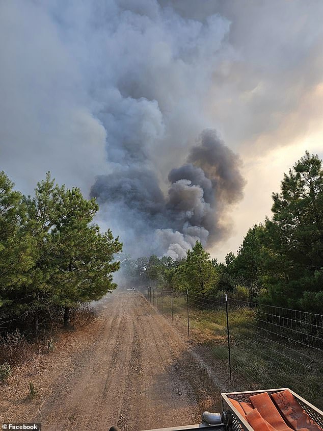 Images and videos shared on social media show thick, dark plumes of smoke seeping into the sky as the fire burns