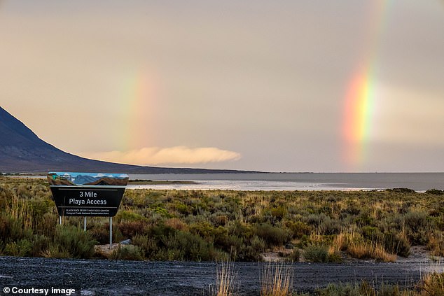 A double rainbow was observed shortly after Friday night's rain showers