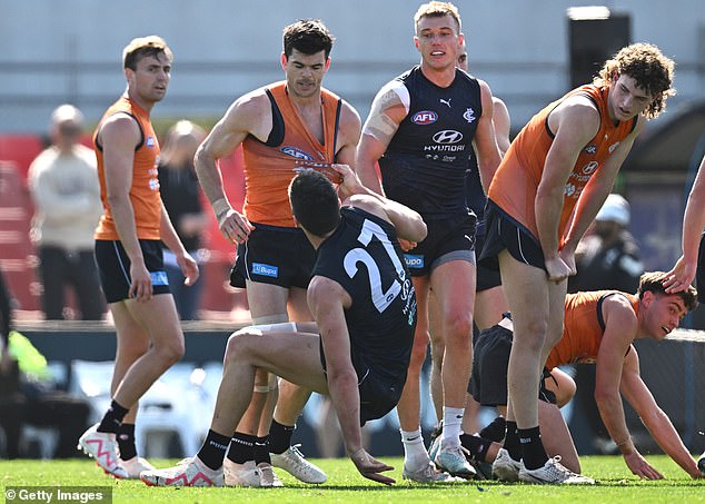 Matthew Kennedy and Marc Pittonet got into a fight after the ruckman was knocked over