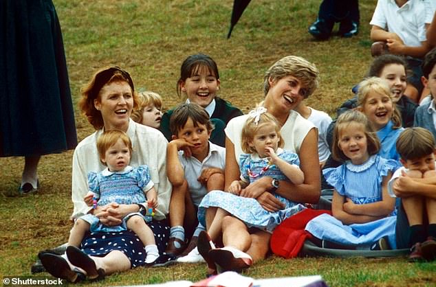 Children and grandchildren are what really matter, says Liz Jones.  Here the Duchess of York and the Princess of Wales are pictured with their children in the gardens of Kensington Palace to celebrate Prince Harry's seventh birthday in 1991