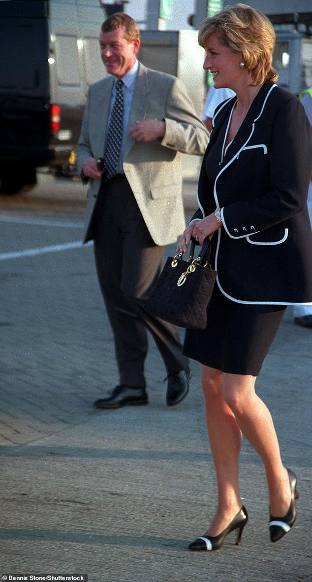 Many women would have felt uncomfortable being compared to a tall, petite dress horse like Diana, says Liz Jones.  Here Diana is pictured at Heathrow Airport in 1996