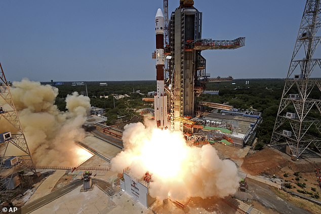 The Aditya-L1 spacecraft lifts off Saturday aboard a satellite launch vehicle from the space center in Sriharikota, India