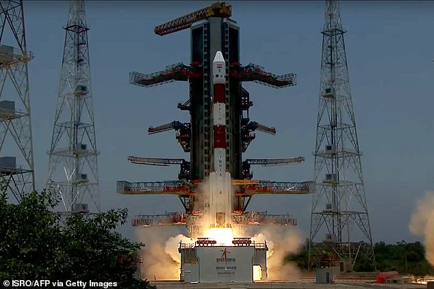 The Aditya-L1 spacecraft lifts off from the Satish Dhawan Space Center in Sriharikota, traveling to the center of the sun