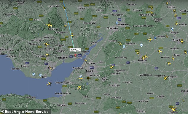The incident occurred as the RAF aircraft was approaching Bristol Airport