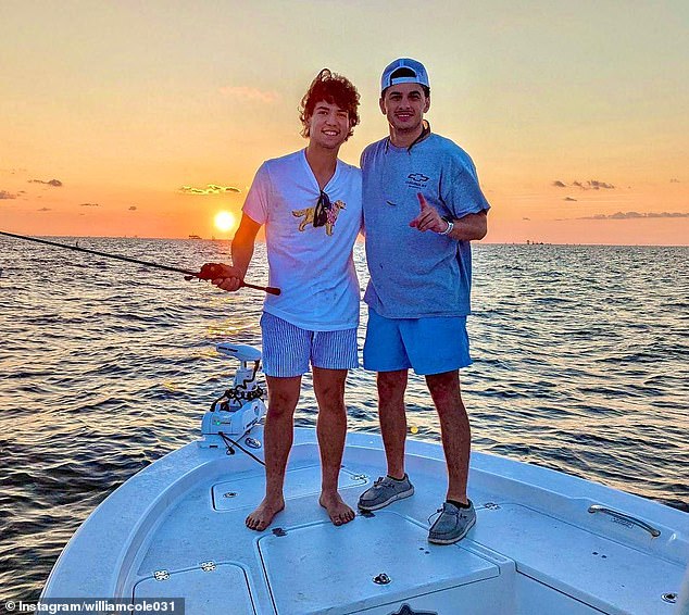 In May, another student Cameron Robbins, 18, (left), also fell overboard while partying on a cruise ship with friends near a Caribbean island