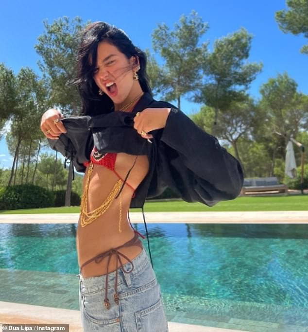 Beautiful: The 28-year-old singer shared on Instagram on Saturday a series of beautiful snaps from her vacation with her parents and her boyfriend Romain Gavras