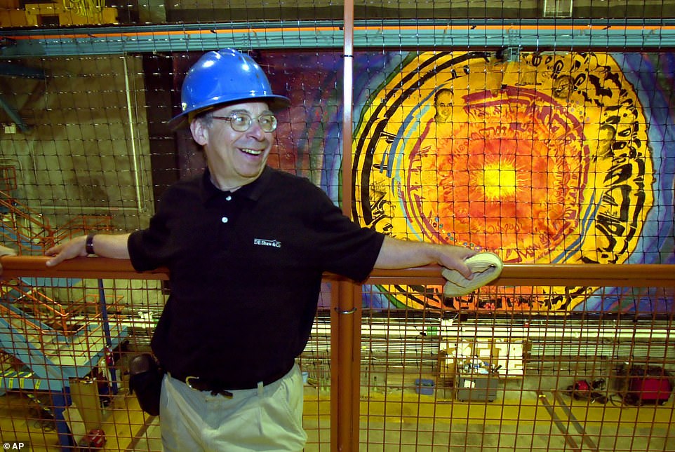 The town's mine opened in 1884 and closed in 1962. The cavernous space served as an underground physics laboratory after a University of Minnesota physicist toured it and saw its potential.  Pictured is Professor Marvin Marshak in 2002