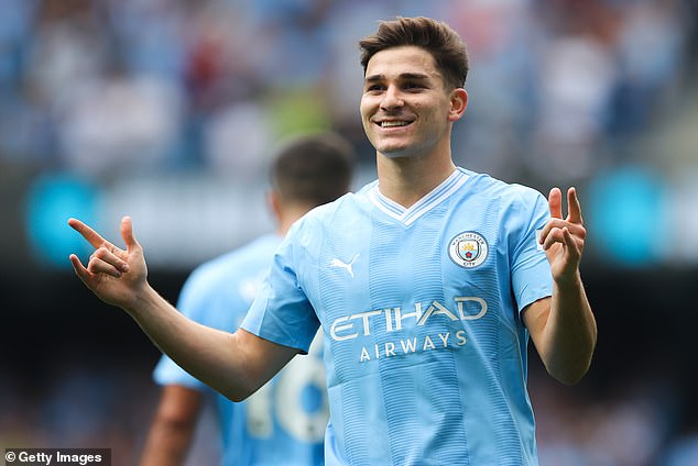 Julian Alvarez scored in his third successive home game to open the occasion with 31 minutes left at the Etihad