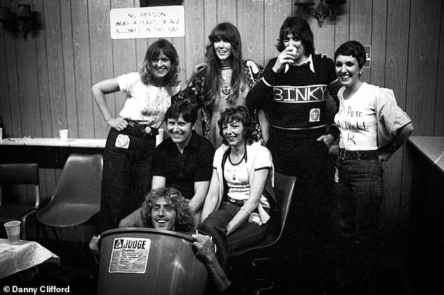 Danny was an aspiring young photographer, taking pictures of The Who performing in 1976. The photo shows Roger Daltrey with Radio 1 DJ Annie Nightingale, her husband, actor Binky Baker, notorious gangster George Davis and his wife Rose in the dressing room from Daltrey.