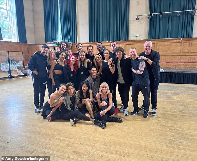 Pals: After training with her fellow professionals on Tuesday, the dancer felt spurred to tackle her latest bout of cancer treatment (pictured together in July)