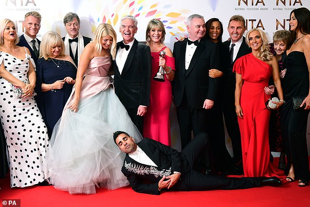 Not so happy family: Toxic accusations have surrounded the show in recent months, suggesting the show won't take home best daytime show at this year's NTAs (The cast of This Morning pictured at the 2020 awards)