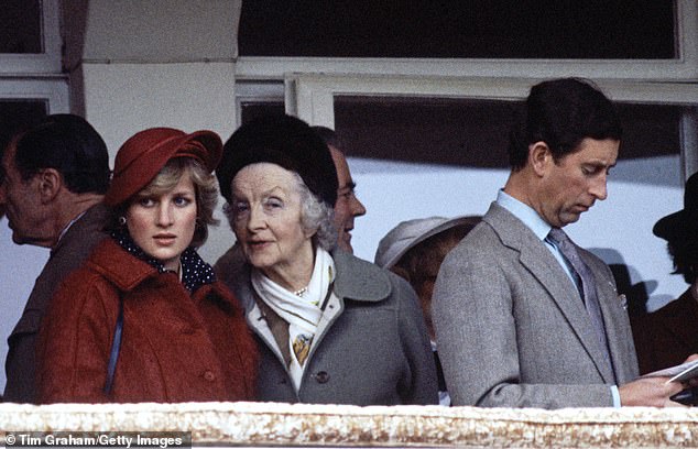 Princess Diana talks to her grandmother Ruth, Lady Fermoy